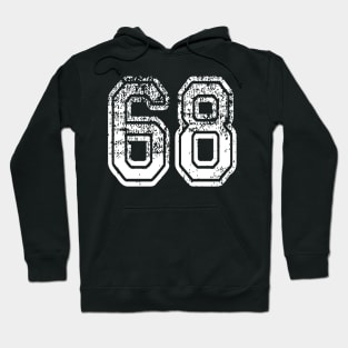 Number 68 Grungy in white Hoodie